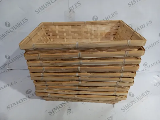 10 WOODEN BASKETS IN WOVEN STYLE