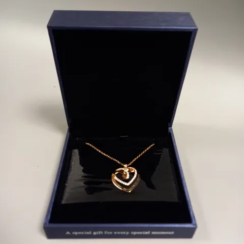 BOXED CDE HEART PENDANT NECKLACE 