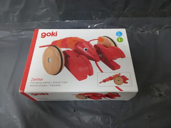 BOXED GOKI PULL ALONG ANIMAL RED LOBSTER TOY