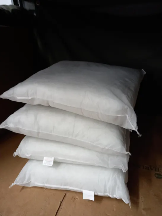 LOT OF  4 SMALL WHITE CUSHIONS 