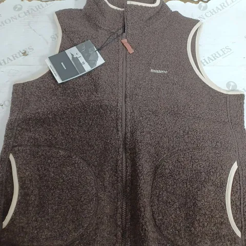 FINISTERRE HEGER FLEECE GILET IN BROWN - SIZE 10