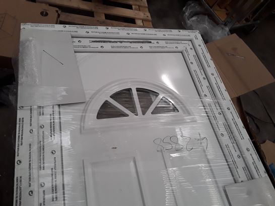 DESIGNER WHITE PVC HALF MOON GLAZED FRONT DOOR APPROX 205.5X92CM