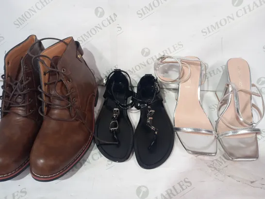 BOX OF APPROXIMATELY 20 ASSORTED PAIRS OF SHOES IN VARIOUS STYLES AND SIZES TO INCLUDE LONDON REBEL, RALPH LAUREN, ETC