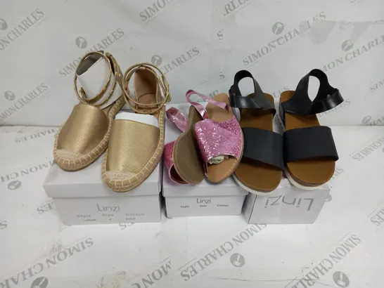 APPROXIMATELY 6 BOXED LINZI SANDALS TO INCLUDE SIZES 2, 4, 6 