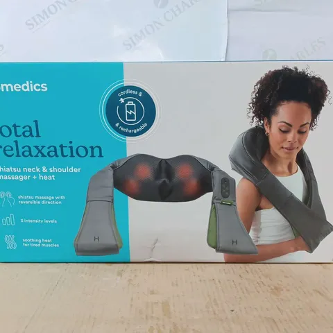 BOXED AS NEW HOMEDICS TOTAL RELAXATION SHIATSU NECK & SHOULDER MASSAGER + HEAT