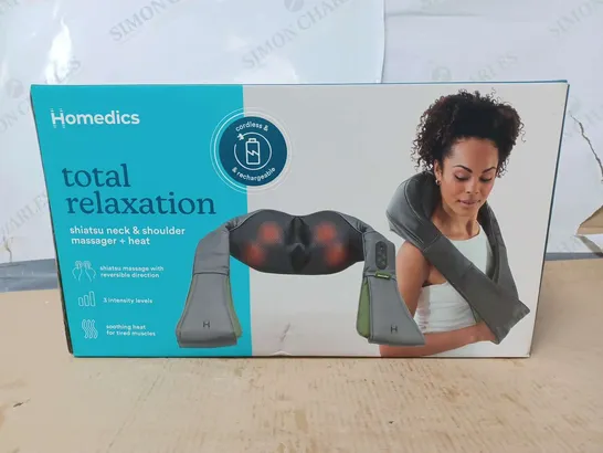 BOXED AS NEW HOMEDICS TOTAL RELAXATION SHIATSU NECK & SHOULDER MASSAGER + HEAT