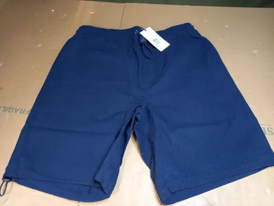 PRETTY GREEN SEERSUCKER SHORTS - NAVY - MEDIUM