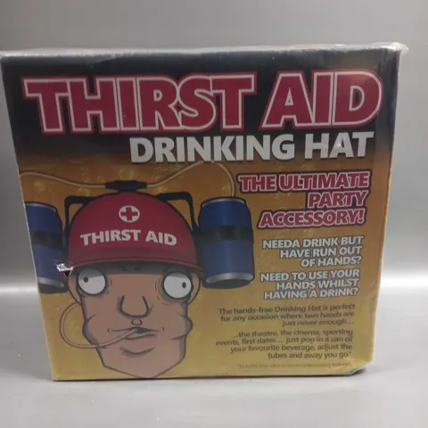 BOXED AND SEALED THIRST AID HELMET DRINKING HAT