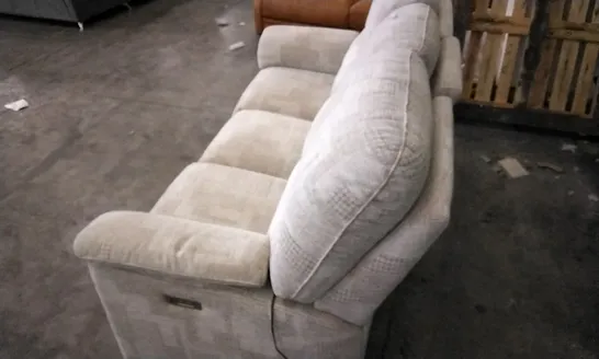 QUALITY BRITISH DESIGNED & MANUFACTURED G PLAN BEIGE PATTERNED 3 SEATER ELECTRIC RECLINING SOFA