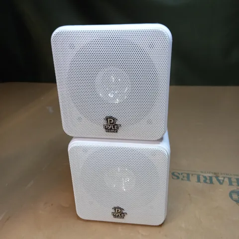 PYLE HOME PCB4WT WHITE 4" 200W MINI CUBE SPEAKER PAIR