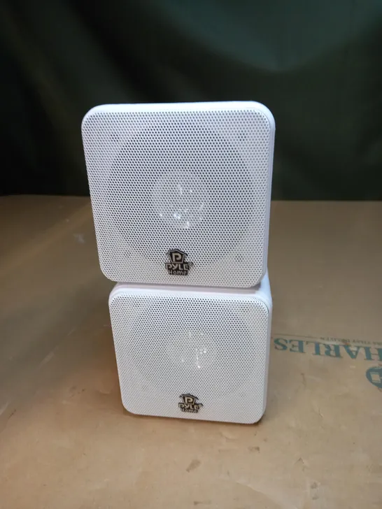 PYLE HOME PCB4WT WHITE 4" 200W MINI CUBE SPEAKER PAIR