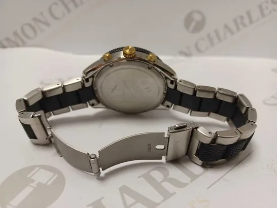 ARMANI EXCHANGE TRIPLE DIAL RUBBER BRACELET STRAP WRISTWATCH 