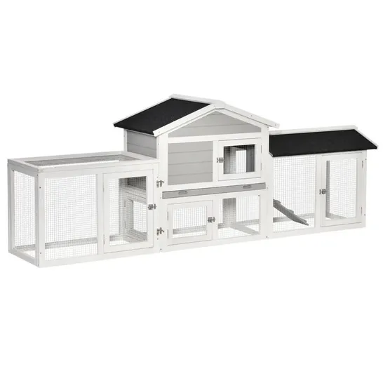 BOXED MCLEAN WEATHER RESISTANT RABBIT HUTCH WHITE