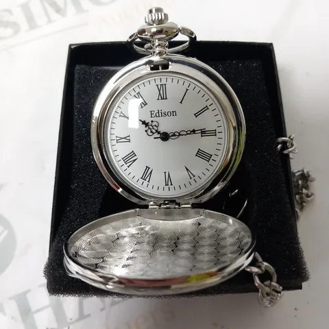 MENS EDISON POCKET WATCH WITH CHAIN – BRAND NEW IN BOX