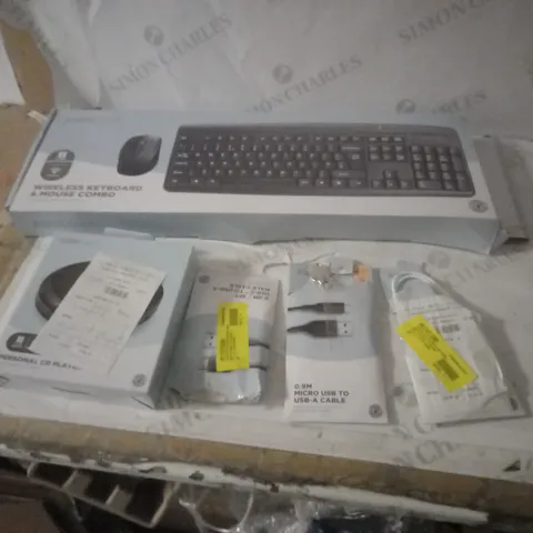 LOT OF APPROX 5 ASSORTED ITEMS TO INCLUDE WIRELESS KEYBOARD