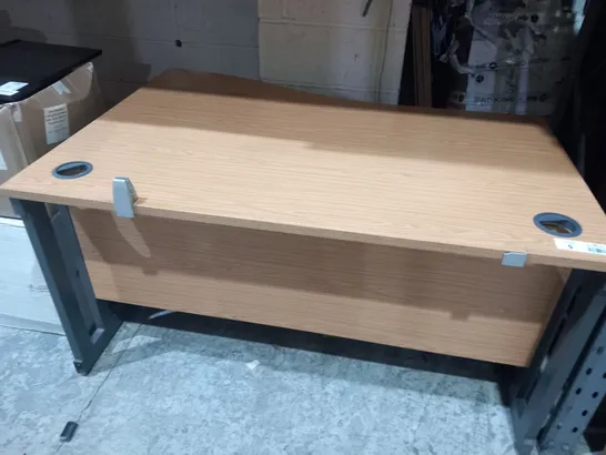 DESIGNER OAK EFFECT DESK WITH CABLE HOLES