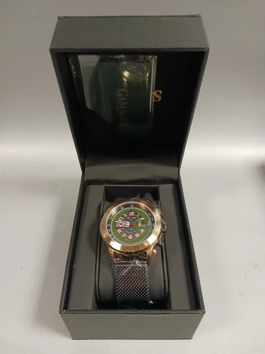 GAMAGES LIBERTY ROSE GREEN DIAL WATCH 