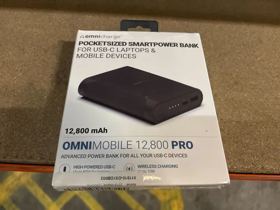 BOXED OMNICHARGE POCKETEIZED SMARTPHONE BANK - 12,800 MAH 