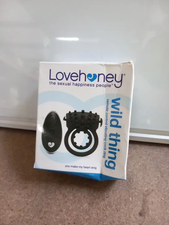 BOXED LOVEHONEY WILD THING REMOTE CONTROL VIBRATING COCK RING