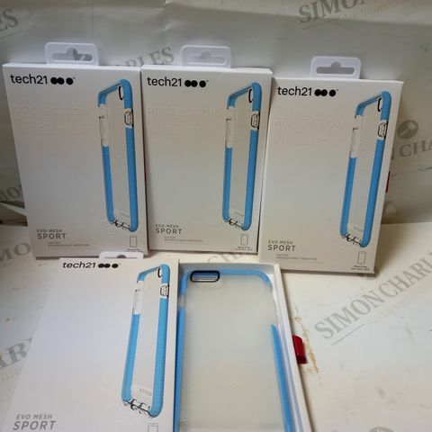 BOX OF APPROX 90 TECH21 PROTECTIVE PHONE CASES FOR IPHONE 6 PLUS - BLUE/CLEAR