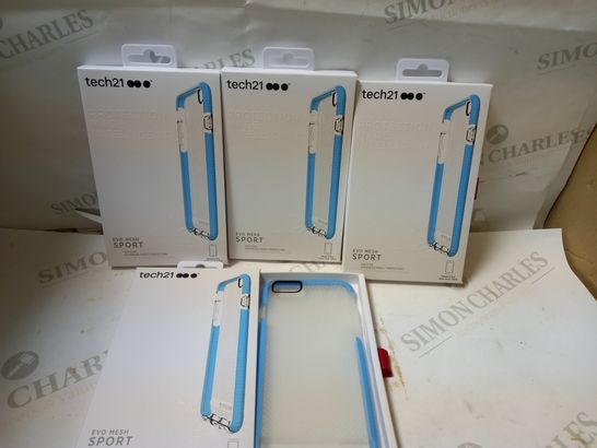 BOX OF APPROX 90 TECH21 PROTECTIVE PHONE CASES FOR IPHONE 6 PLUS - BLUE/CLEAR