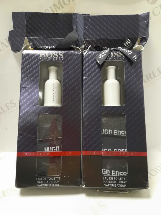 LOT OF 2 HUGO BOSS BOTTLED SPORT EAU DE TOILETTE GIFT SETS 