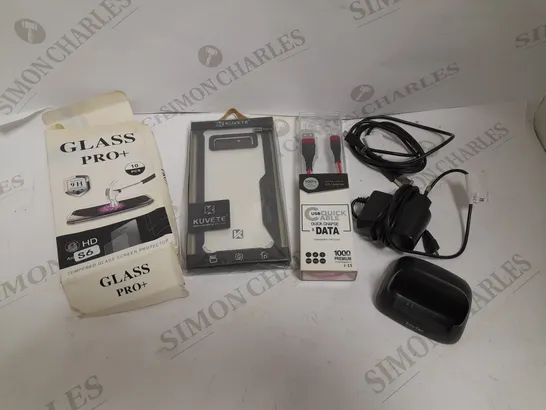 BOX OF APPROXIMATELY 50 ASSORTED MOBILE PHONE ACCESSORIES TO INCLUDE BEAFON CHARGING DOCKS, CHARGING CABLES, CASES ETC 