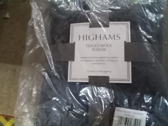 BRAND NEW HIGHAMS WOOL THROW , 125 X 150 CM 