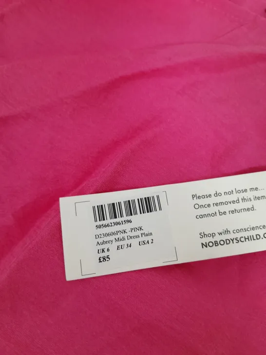 NOBODYS CHILD AUBREY MIDI DRESS IN PINK SIZE 6