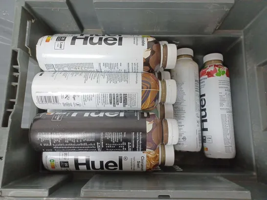 APPROXIMATELY 13 ASSORTED HUEL DRINKS TO INCLUDE CHOCOLATE BLACK EDITION (500ml), ICED COFFEE CARAMEL (500ml), STRAWBERRIES & CREAM (500ml), ETC - COLLECTION ONLY