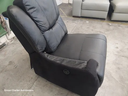 TITAN POWER RECLINING LH SECTION BLACK LEATHER 