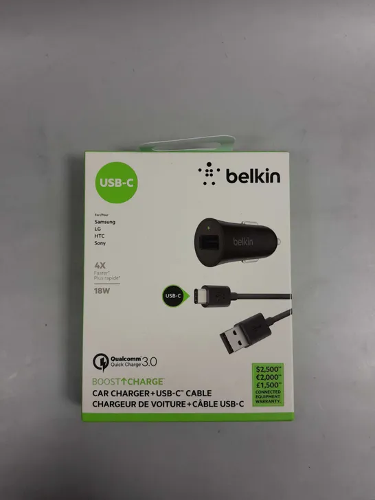 8 X BOXED BELKIN BOOST CHARGE 18W USB C CAR CHARGERS	