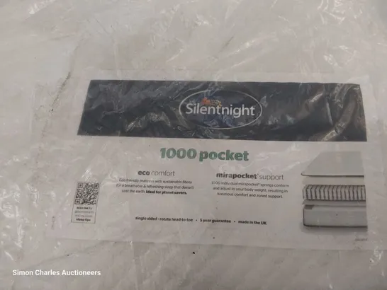 QUALITY BAGGED SILENTNIGHT 4'6" DOUBLE 1000 POCKET MATTRESS 