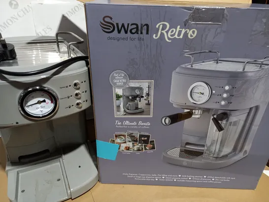 SWAN RETRO GREY ESPRESSO COFFEE MACHINE