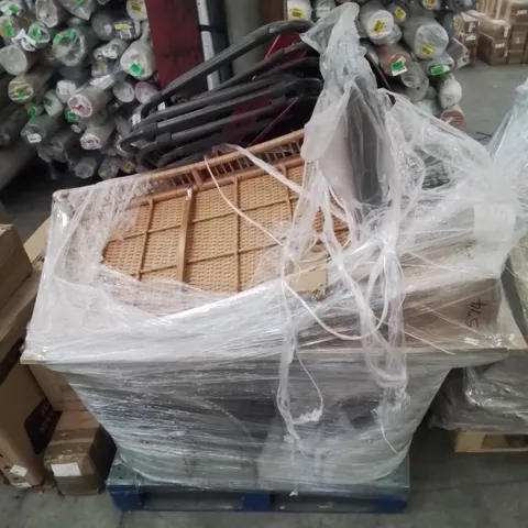 PALLET CONTAINING VARIOUS BOXED FURNITURE PARTS AND OTHER HOUSEHOLD ITEMS ETC.