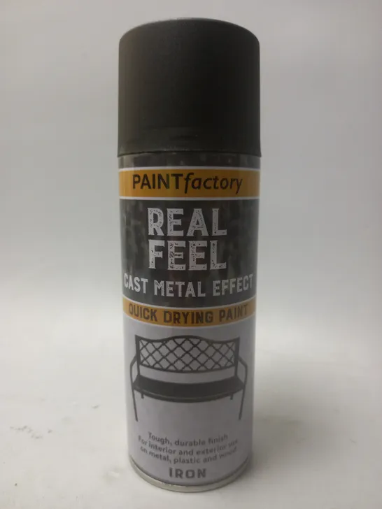 BOX OF 12 REAL FEEL CAST METAL EFFECT QUICK DRYING PAINT - 400ML - COLLECTION ONLY