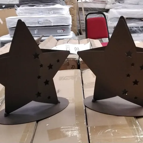 2 BOXED XMAS EDELROST STAR CANDLE HOLDER 