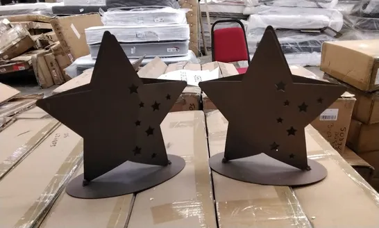 2 BOXED XMAS EDELROST STAR CANDLE HOLDER 