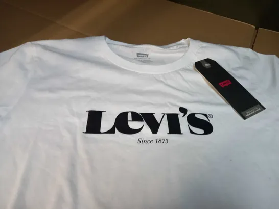 LEVIS WHITE/LOGO CREW NECK TEE - SIZE 12