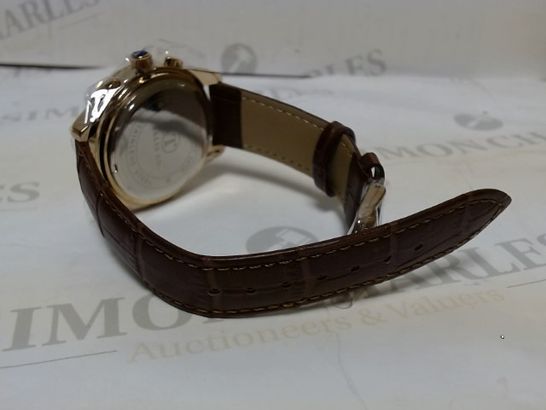 DESIGNER TALIS CO MAROON FACE BROWN CROC LEATHER STRAP WRISTWATCH RRP £575