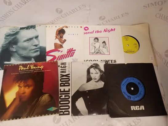 LOT OF APPROXIMATELY 20 VINYL SINGLES, TO INCLUDE SINITTA, STEVE WINWOOD, THE OSMONDS, ETC