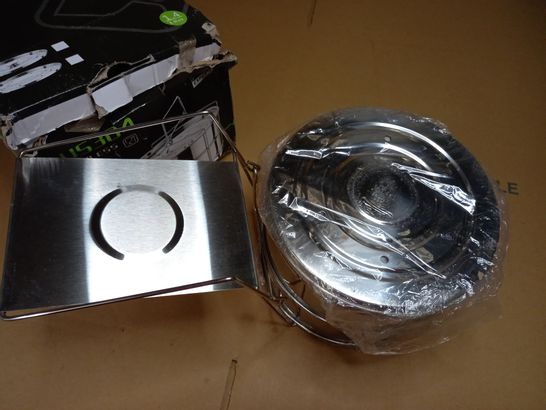 BOXED STAINLESS STEEL STEAMER WITH HANDLES
