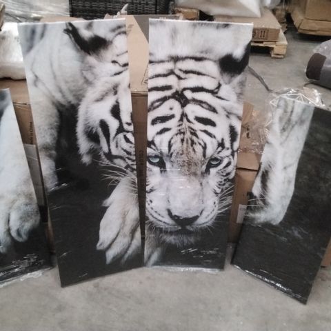BOXED WHITE TIGER 4 PART ART PRINT 