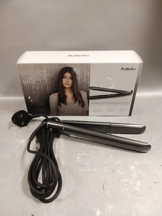 BOXED BABYLISS PLATINUM DIAMOND 235 HAIR STRAIGHTENERS 