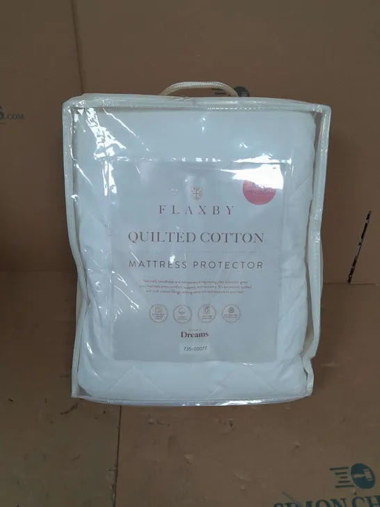 FLAXBY QUILTED COTTON MATTRESS PROTECTOR - KING 