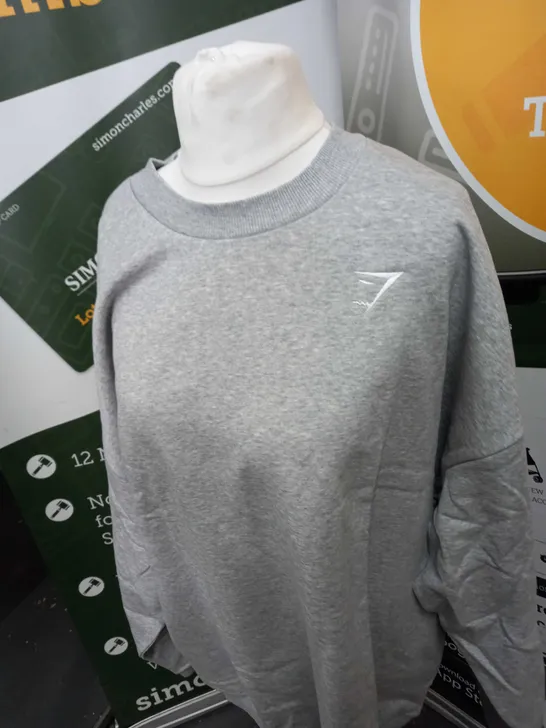 GYMSHARK GREY SWEATSHIRT SIZE XL