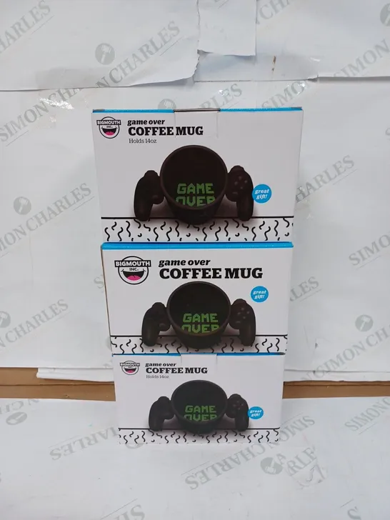 LOT TO CONTAIN 3 X ASSORTED GAME OVER COFFEE MUGS 