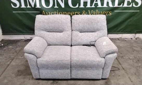 QUALITY BRITISH DESIGNED & MANUFACTURED G PLAN SEATTLE 2 SEATER POWER RECLINER SOFA REMCO LIGHT GREY FABRIC 