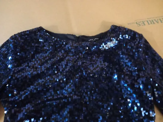 NEW LOOK BLUE SEQUIN DRESS - 8