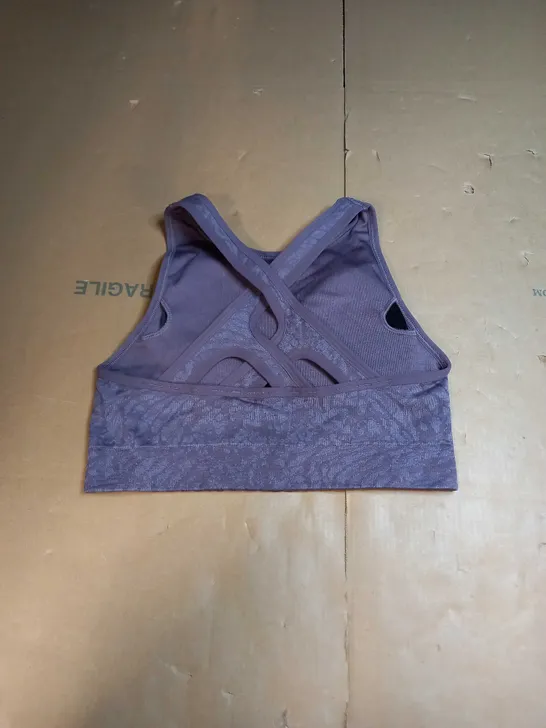 GYMSHARK PURPLE WOMANS SPORTS BRA - SIZE UK MEDIUM